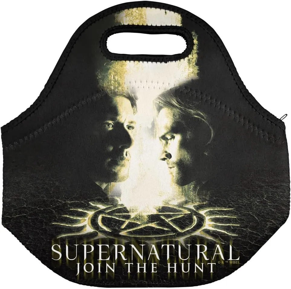 Popfunk Supernatural Dean Sam Smoke Seal Soft Neoprene Lunch Bag, Lightweight, Insulated, Reusable for School, Work, Office