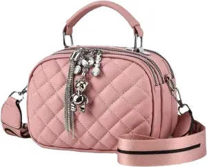 PORT&LOTUS Small Anti Theft Quilted Crossbody Purses for Women Pockets Zipper Shoulder Bags for Women