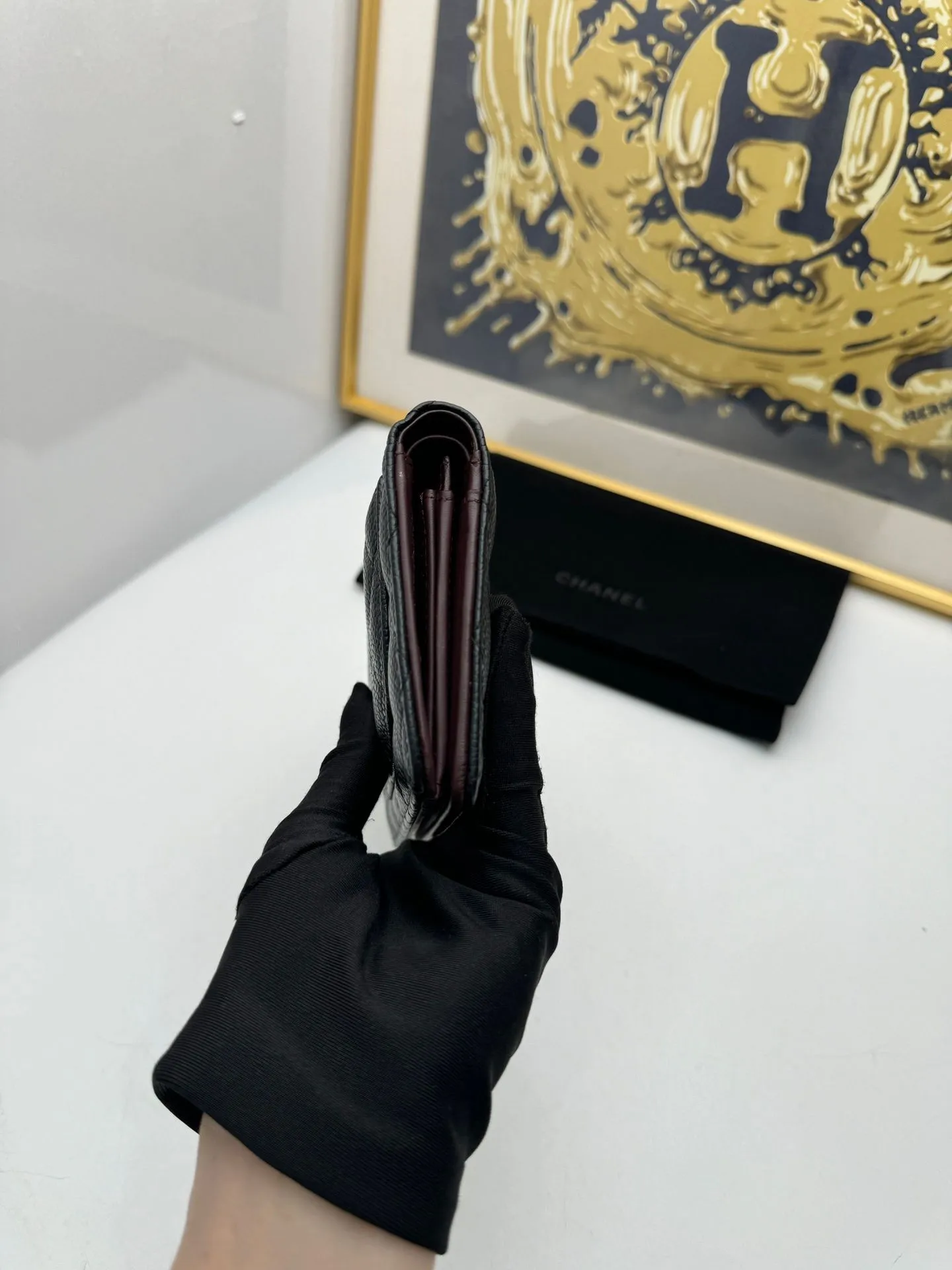Preloved chanel wallet black 109960