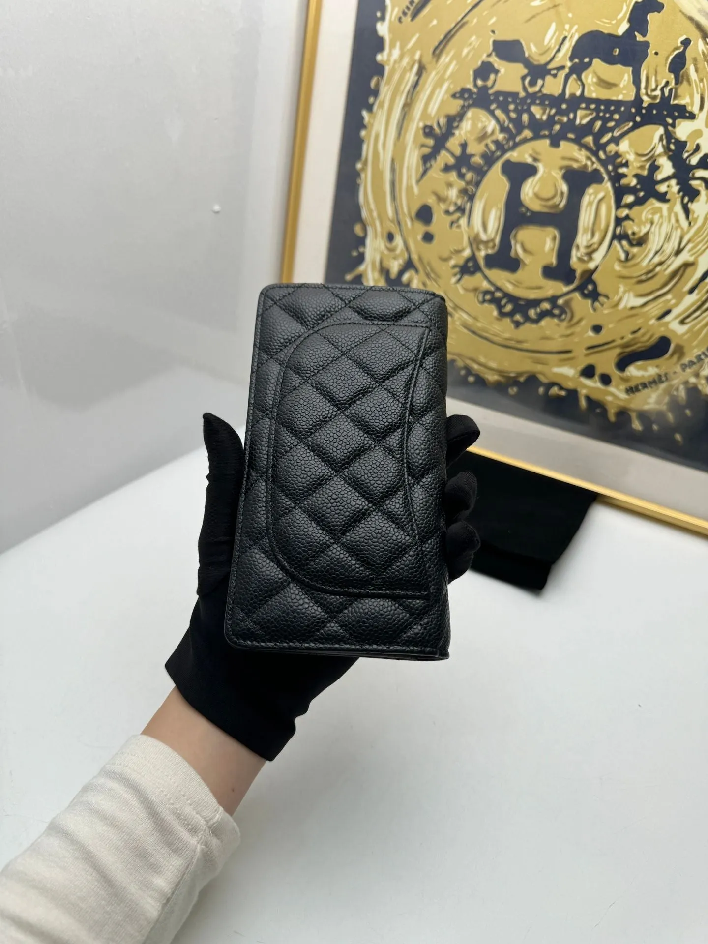 Preloved chanel wallet black 109960