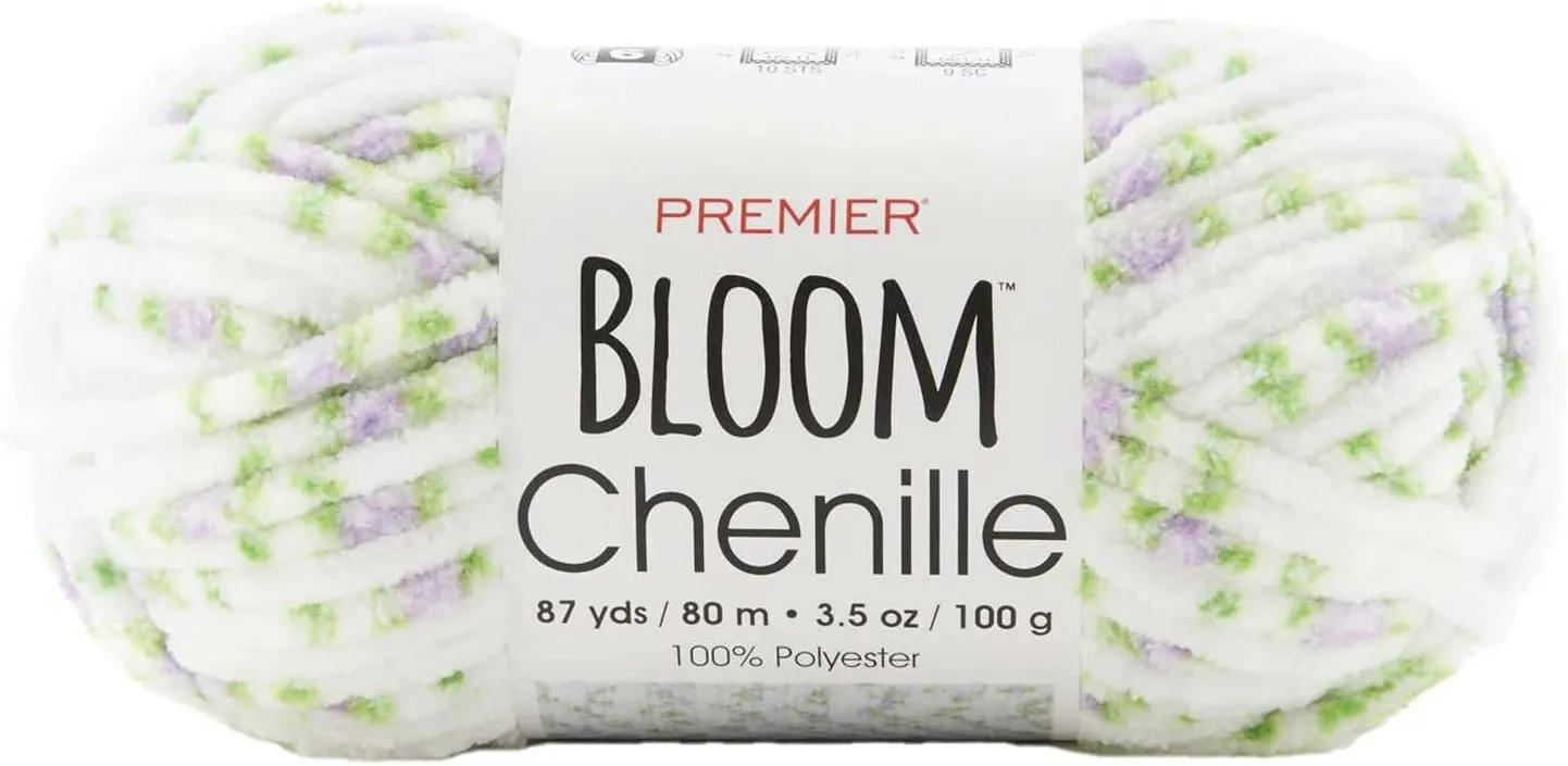 Premier Yarns Bloom Chenille Lilac 2099-04 (3-Skeins - Same Dye Lot) Weight S Bulky #6 Polyester Yarn for Crocheting and Knitting with Project Bag
