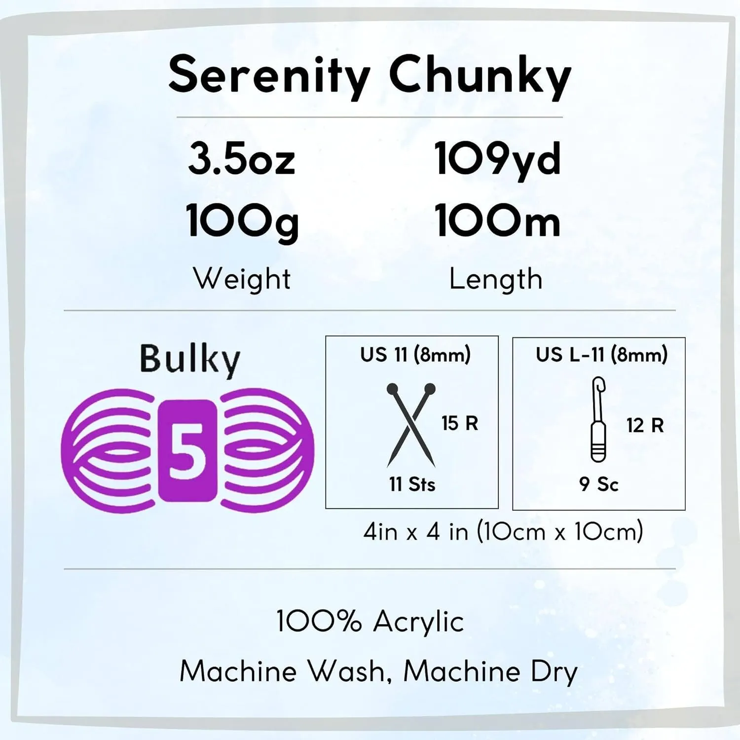 Premier Yarns Serenity Chunky Solid Blue Sky 700-46 (3-Skeins - Same Dye Lot) Chunky Bulky #5 Acrylic Yarn for Crocheting and Knitting with Project Bag