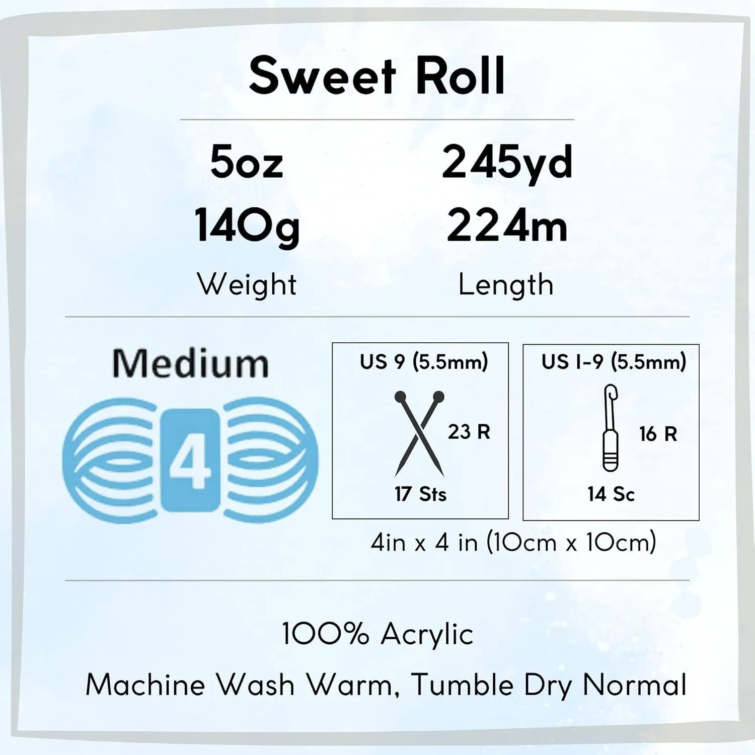 Premier Yarns Sweet Roll Birthday Cake Pop 1047-24 (3-Skeins - Same Dye Lot) Worsted Medium #4 Acrylic Yarn for Crocheting and Knitting with Project Bag