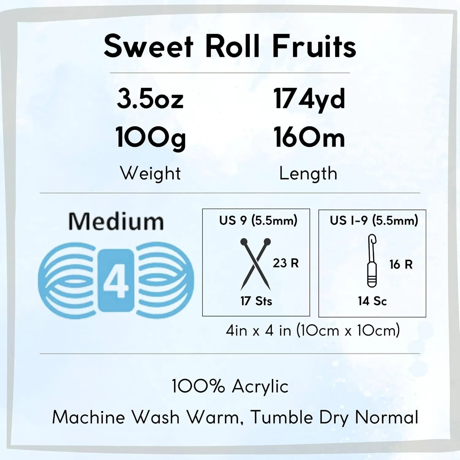 Premier Yarns Sweet Roll Fruits Guava 2056-04 (3-Skeins - Same Dye Lot) Worsted Medium #4 Acrylic Yarn for Crocheting and Knitting with Project Bag