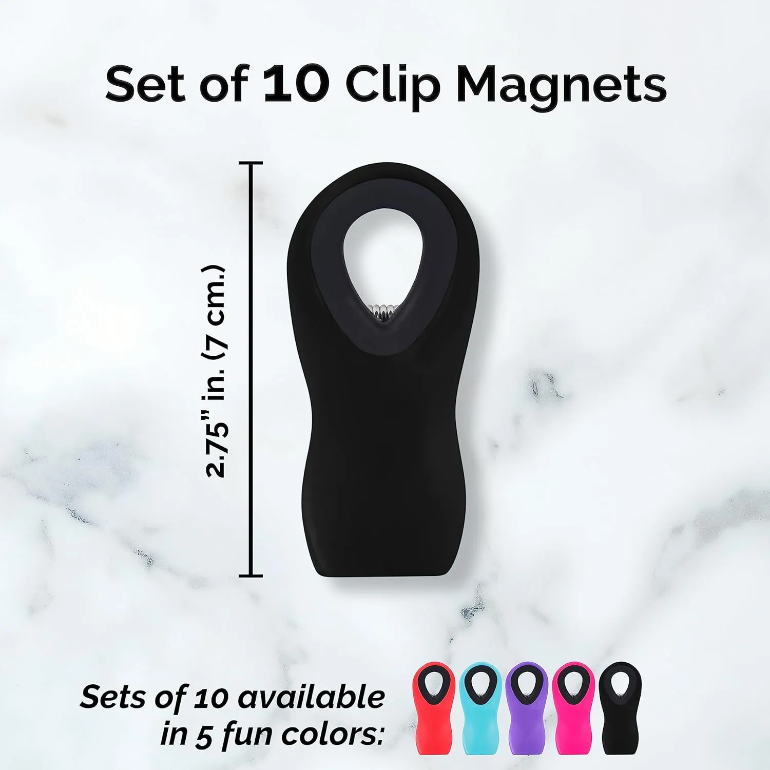 Premium 10 Pack Magnetic Bag Clips - Ultra Seal Chip Bag Clip - Chip Clips for Food Packages with Super Strong Magnet Clips for Fridge - Food Clips for Bags, Kitchen Storage Magnus (Black)