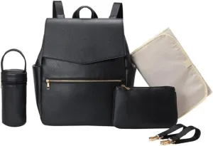 PU Leather Baby Diaper Bag Backpack For Moms Large Capacity Nappy Bag with Changing Pad Stroller Straps baby bags organizer