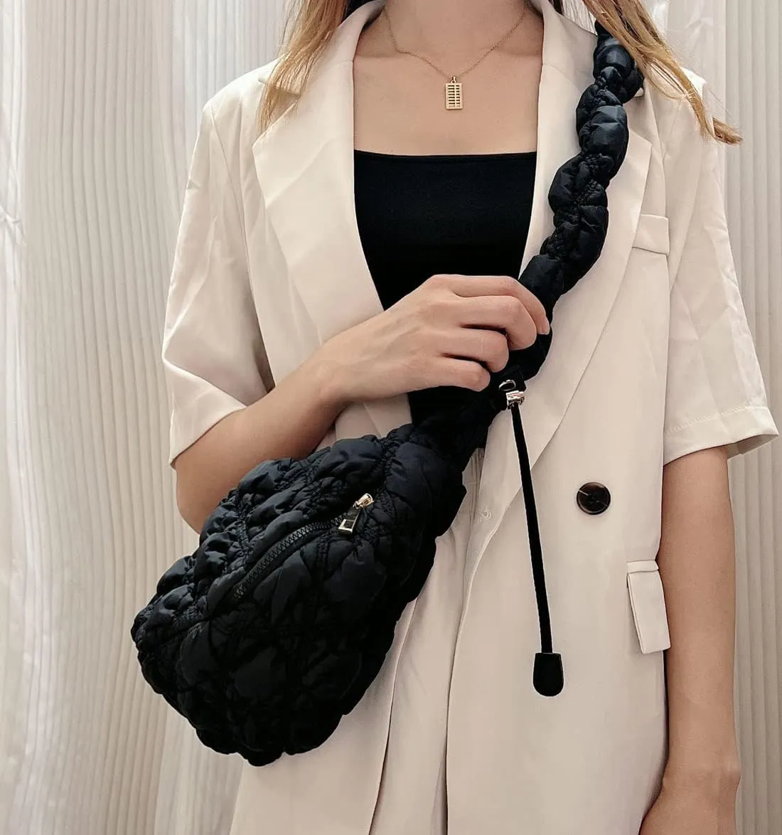 Puffer Bag Quilted Padded Tote Bags for Women Puffy Hobo Purse Lightweight Down Cotton Crossbody Shoulder Bag