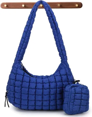 Puffer Tote Bag for Women Quilted Tote Bag Large Crossbody Bag Puffy Bag Lightweight Carryall Bag for Women