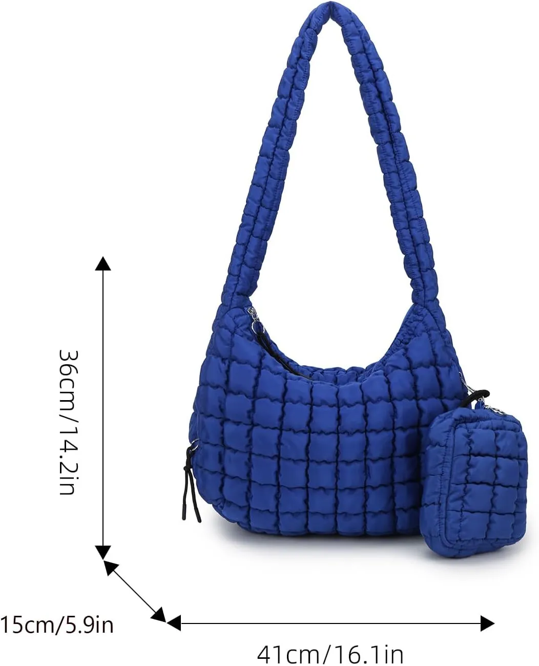 Puffer Tote Bag for Women Quilted Tote Bag Large Crossbody Bag Puffy Bag Lightweight Carryall Bag for Women