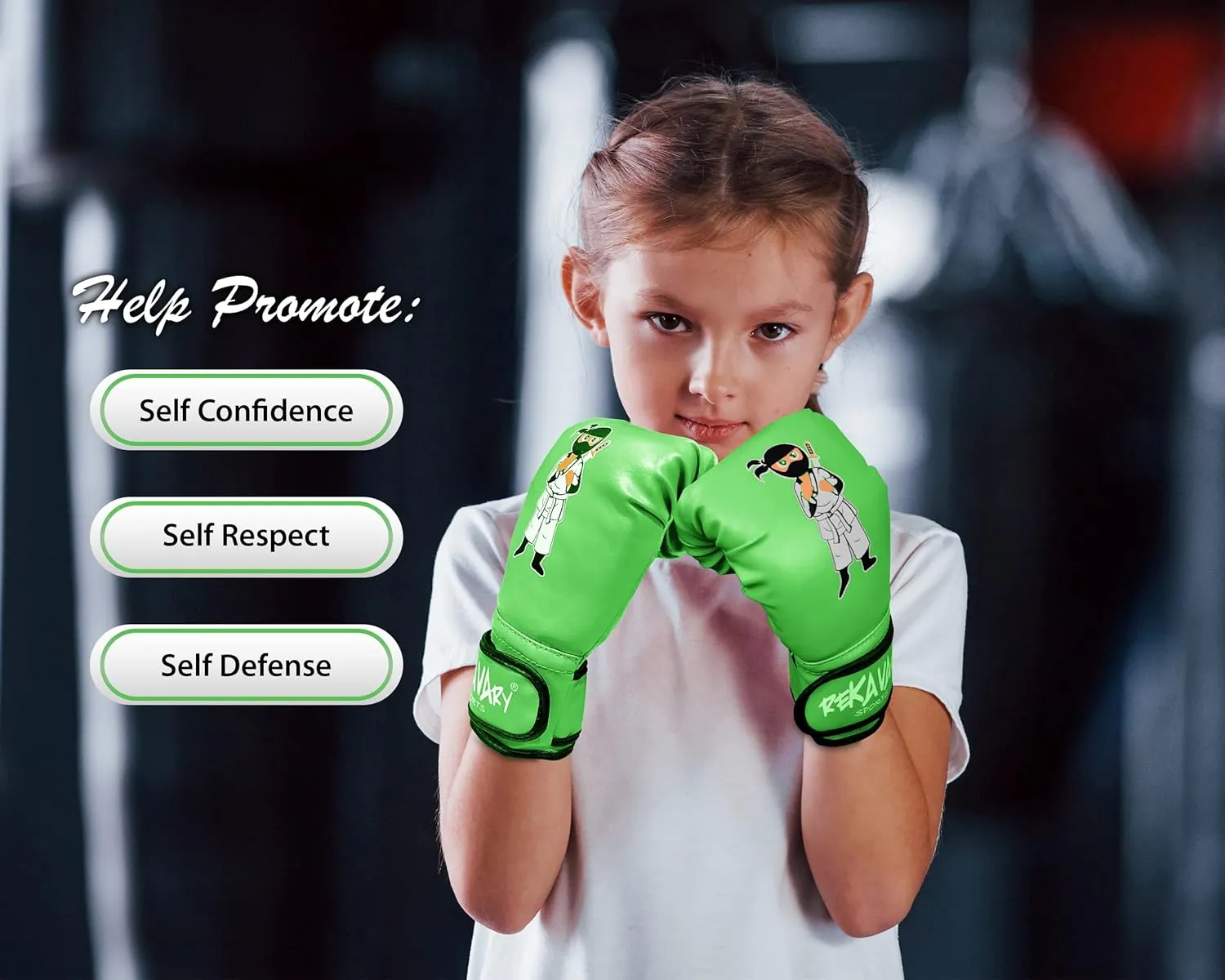 Punching Bag for Kids - 5' 3" Tall and Stable - Ninja Kids Inflatable Punching Bag Combo Kit with Kids Boxing Gloves, a Pump and Repair Kit. Boxing Bag for Immediate Bounce Back