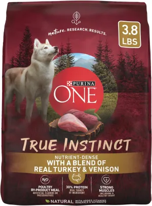 Purina ONE True Instinct With A Blend Of Real Turkey and Venison Dry Dog Food - (Pack of 4) 3.8 lb. Bags