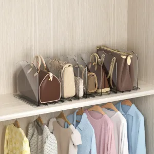 Purse Organizer, Acrylic Purse Organizer for Closet, 26 Inch 8 Panels Adjustable Shelf Bag Divider, Clear Wave Detachable Handbag Storage Shelf, Keep Purses Upright