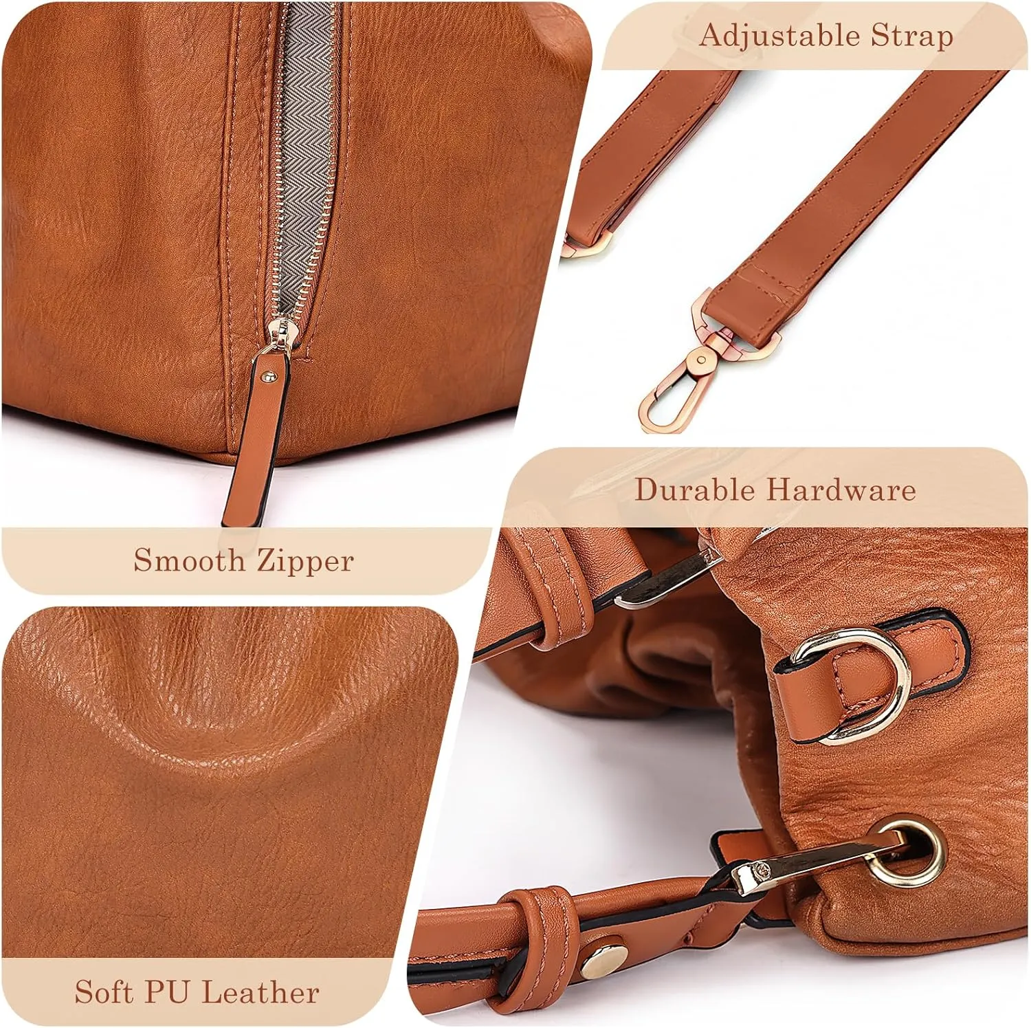 Purses and Handbags, Large Size Faux Leather Hobo Style Handbags for Women, Shoulder Bag with Removable Strap