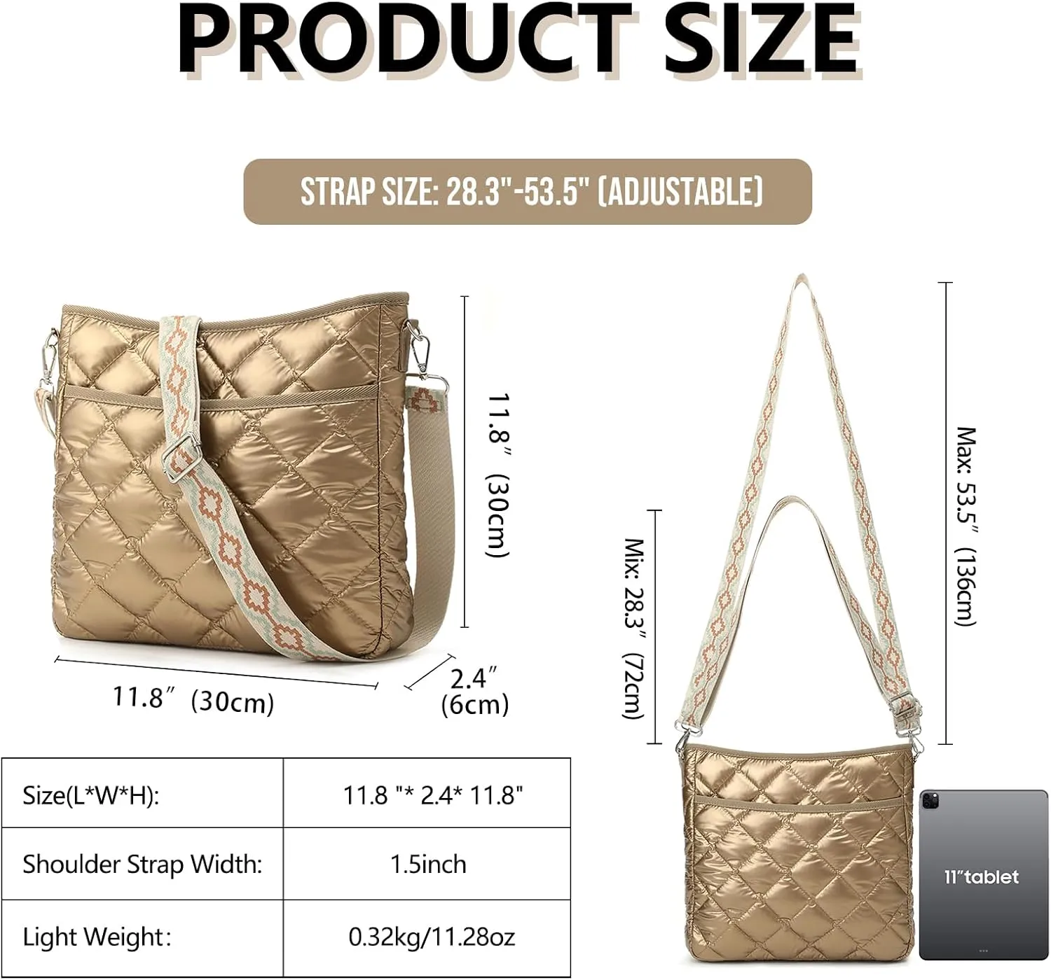 Quilted Crossbody Bags for Women, Unique Pattern Strap Quilted Bag, Crossbody Purses for Women, Quilted Puffer Bag for Women