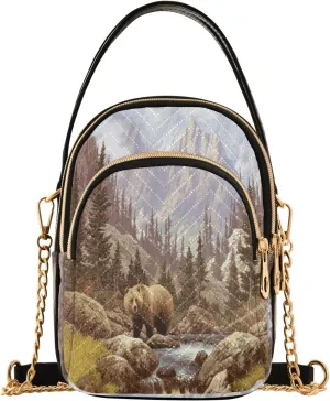 Quilted Crossbody Bags for Women,Cute Funny Panda Bear Women's Crossbody Handbags Animals Small Travel Purses Phone Bag