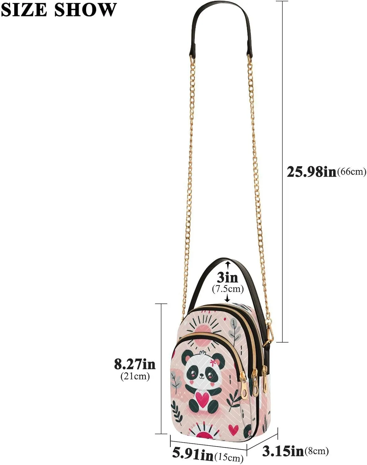 Quilted Crossbody Bags for Women,Cute Funny Panda Bear Women's Crossbody Handbags Animals Small Travel Purses Phone Bag