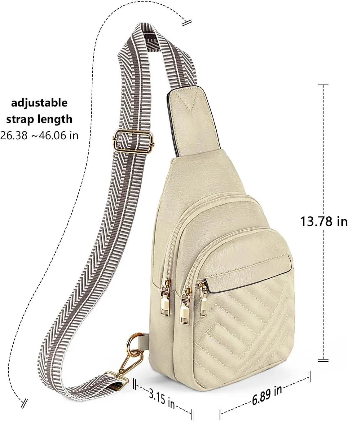 Quilted Leather Small Crossbody Bags for Women Men, Cross body Sling Bag Purse for Women One Strap Backpack Travel