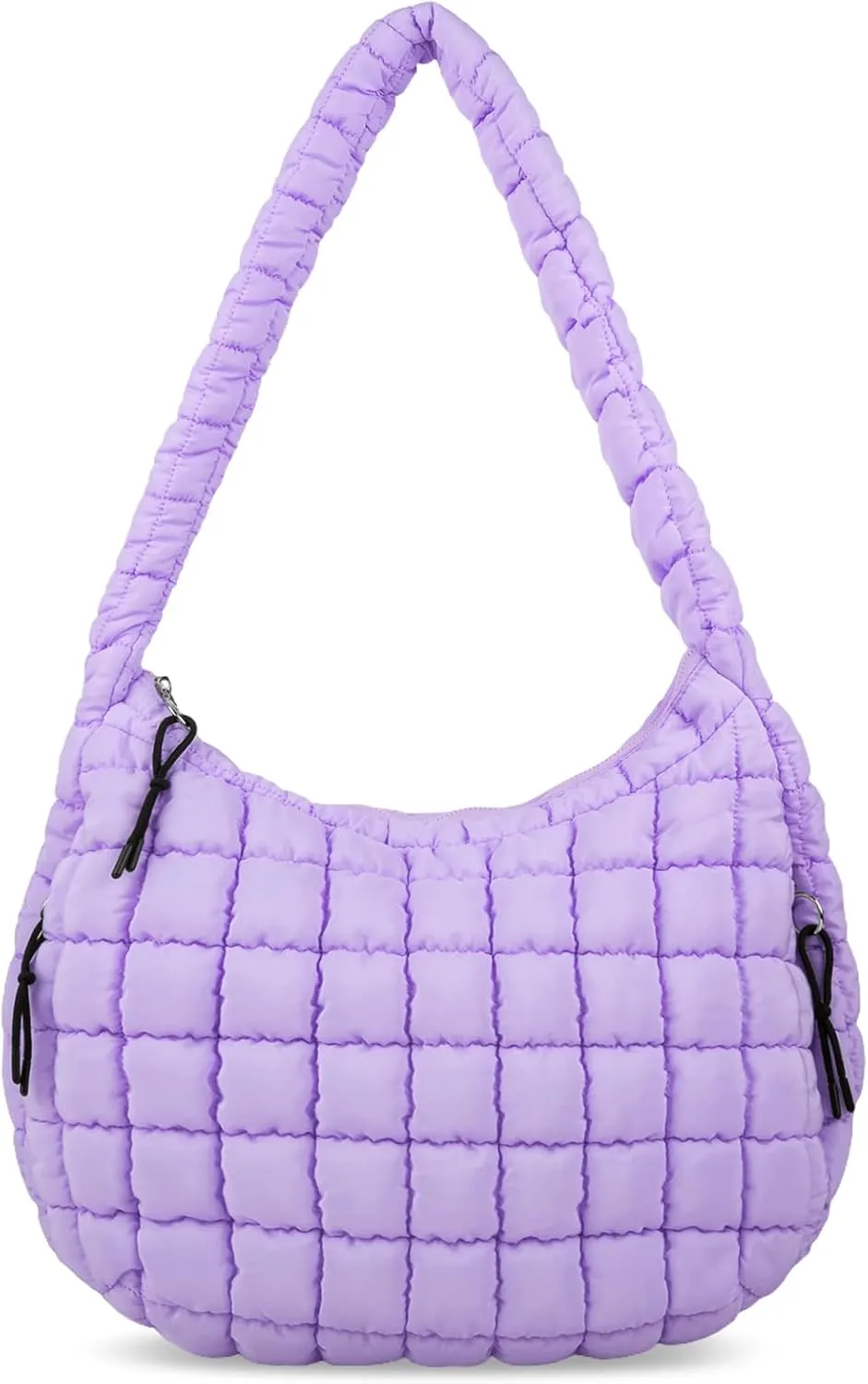 Quilted Puffer Tote Bag for Women - Large Crossbody Bag, Lightweight Nylon Puffy Carryall Hobo Puff Shoulder Bag