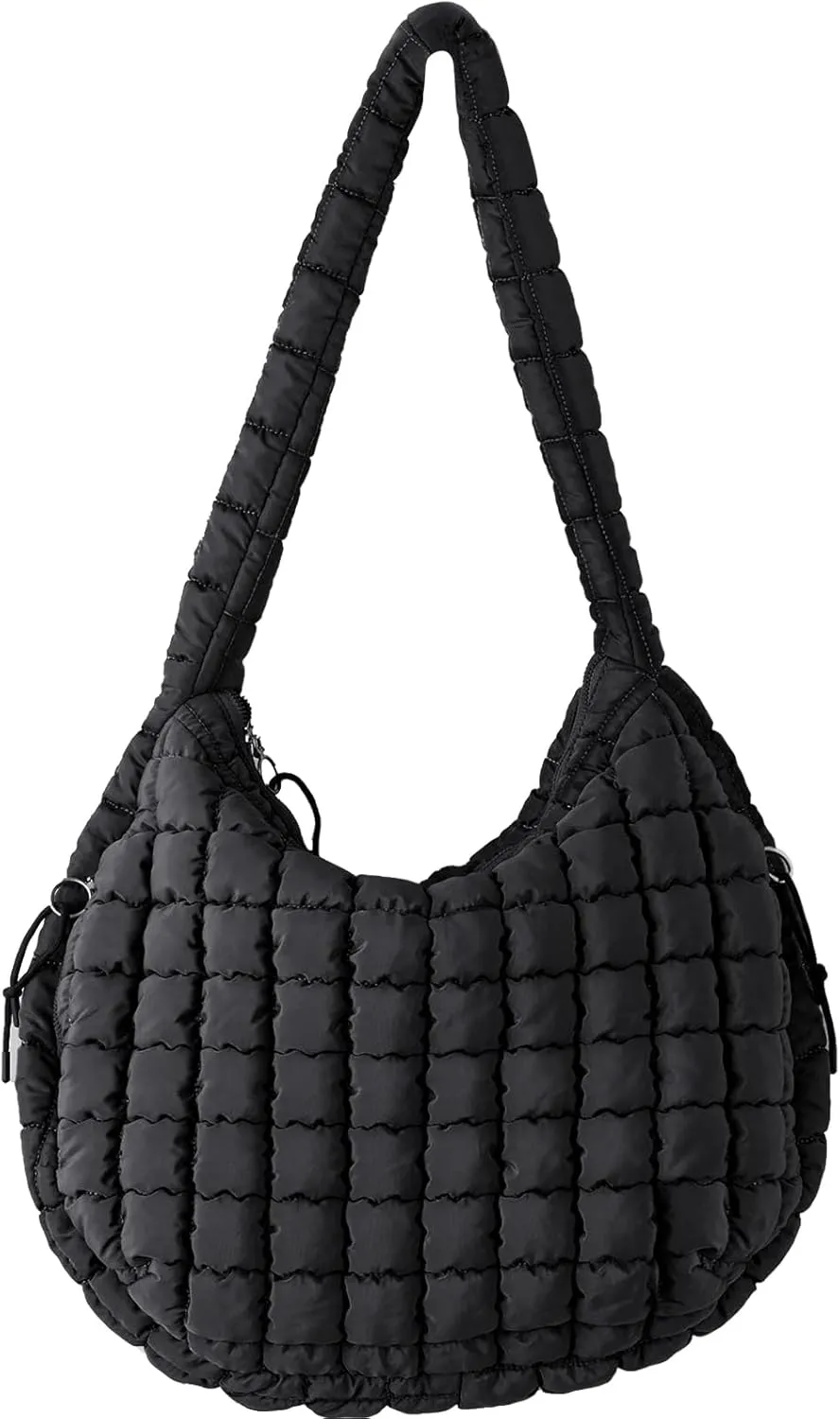 Quilted Puffer Tote Bag for Women Large Quilted Crossbody Hobo Bags Puffy Purse Carryall Bag Nylon Shoulder Handbag