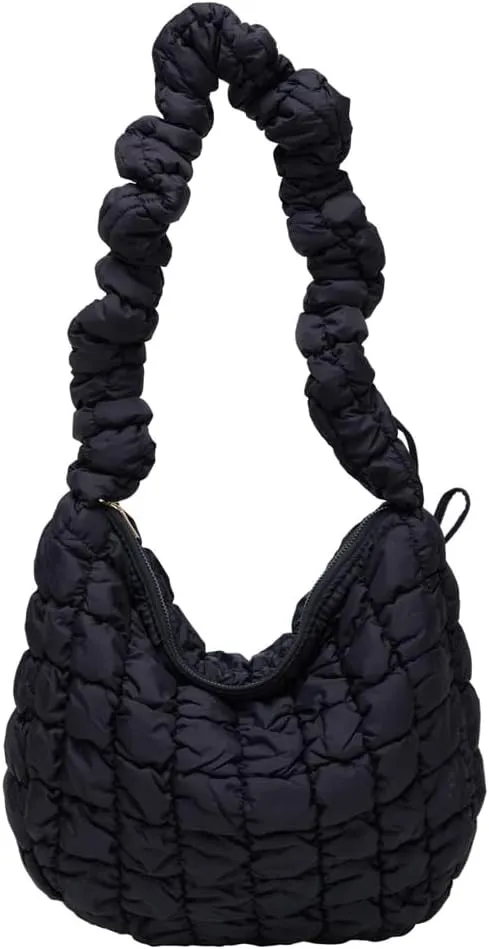 Quilted Puffer Tote Bag for Women Lightweight Shoulder Bag for Work Causal Puffy Cross Body Bags with Large Capacity