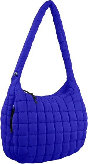 Quilted Puffer Tote Bag Large Crossbody Shoulder Bag Nylon Puffy Bubble Bag with Adjustable Shoulder Strap