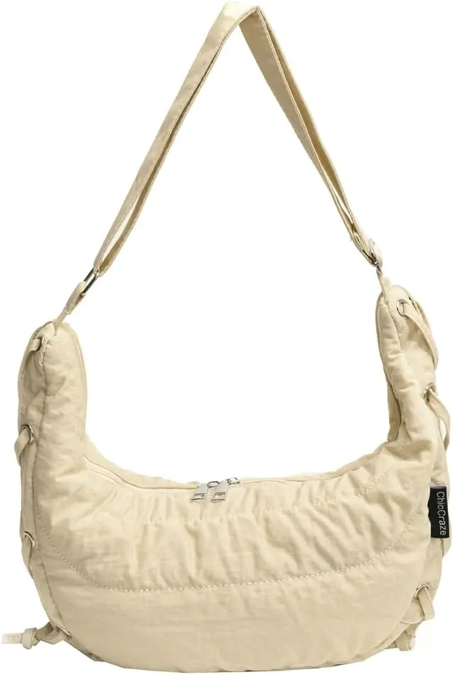 Quilted Shoulder Crossbody Bags for Women Large Tote Bag Puffy Dumpling Purse Handbag Satchel with Drawstring