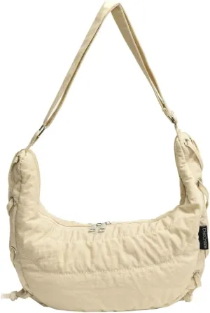 Quilted Shoulder Crossbody Bags for Women Large Tote Bag Puffy Dumpling Purse Handbag Satchel with Drawstring