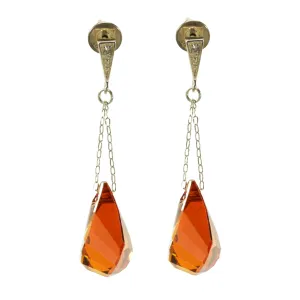 Red Magma Earrings - Sterling Silver - Red Magma - Crystal Ball Post