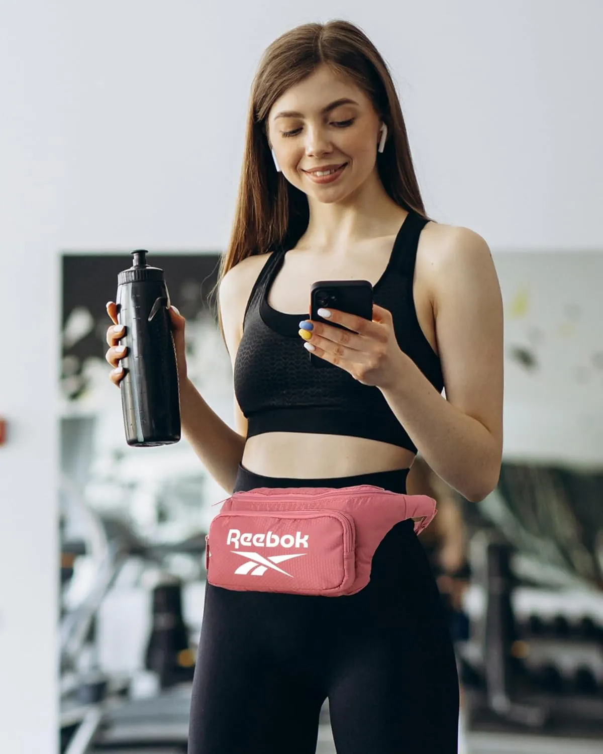 Reebok Fanny Pack - Lightweight Stylish Crossbody Waist Belt Bags for Women and Men with Adjustable Strap, Size One Size, Davis Rose