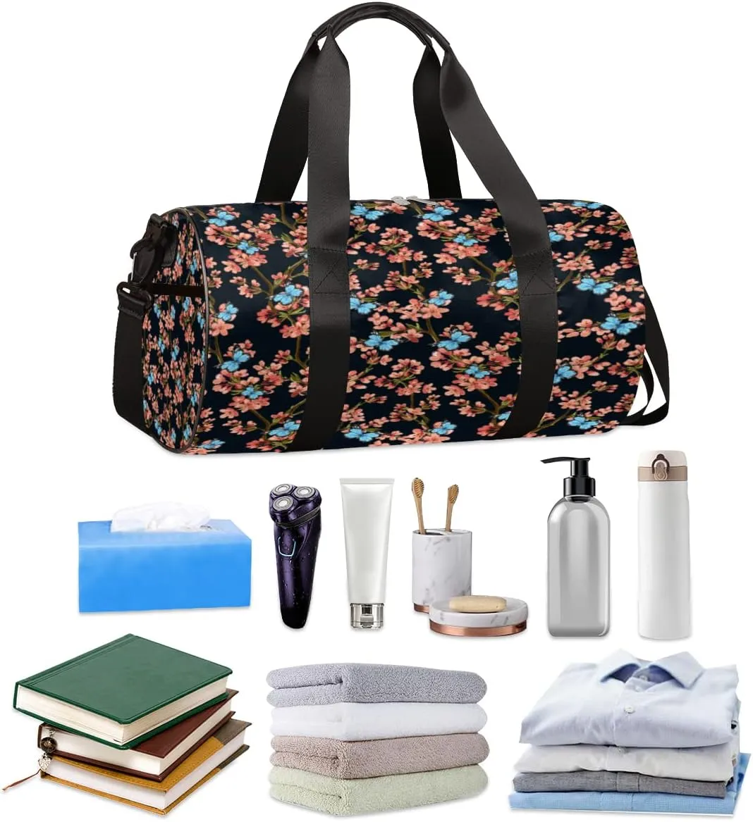Rero Blossom Butterfly Gym Bag Small Gym Duffel Bags for Men Women Overnight Weekender Bag Lightweight Sport Duffle Bag Carry On Gymbag