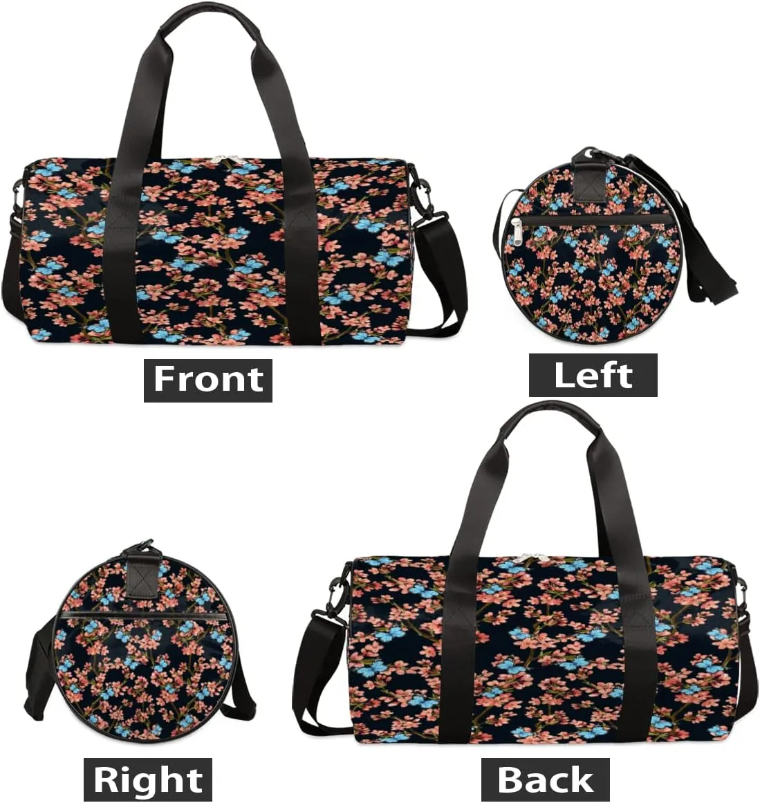 Rero Blossom Butterfly Gym Bag Small Gym Duffel Bags for Men Women Overnight Weekender Bag Lightweight Sport Duffle Bag Carry On Gymbag