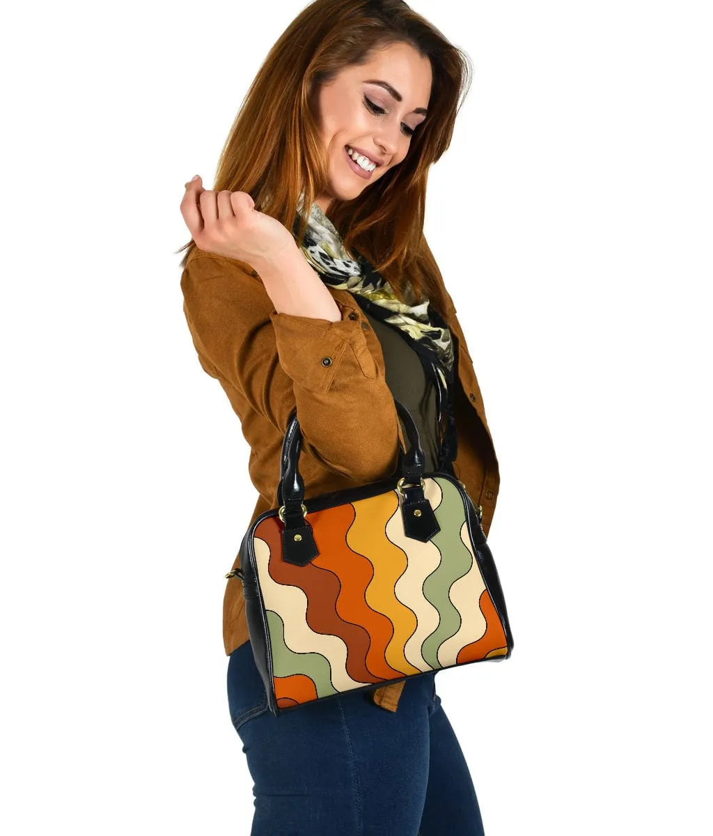 Retro Groovy Vibes | Leather Shoulder Bag