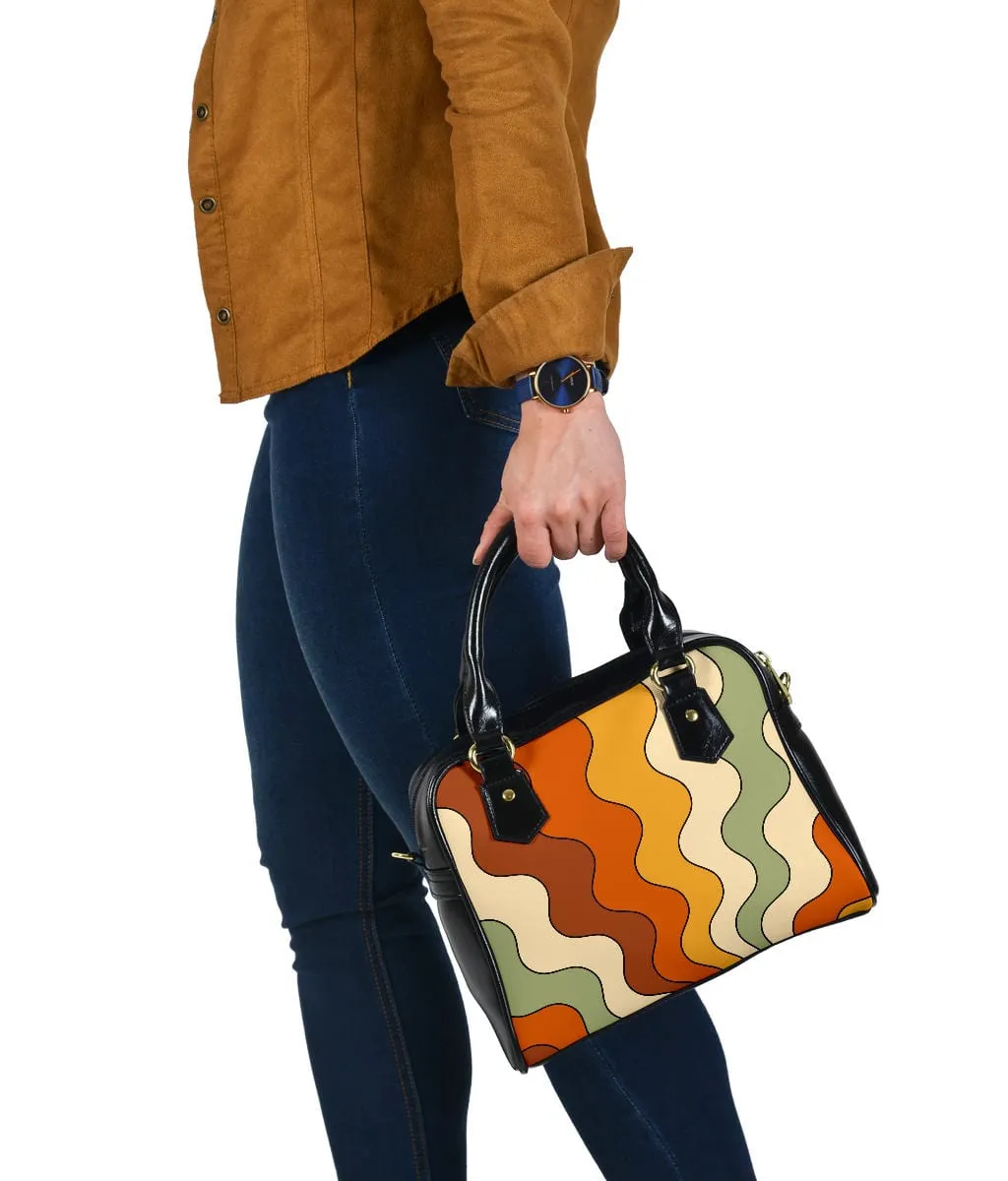 Retro Groovy Vibes | Leather Shoulder Bag