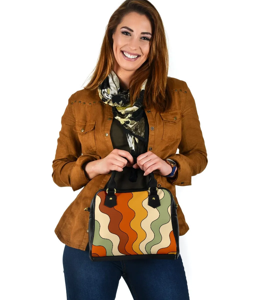 Retro Groovy Vibes | Leather Shoulder Bag