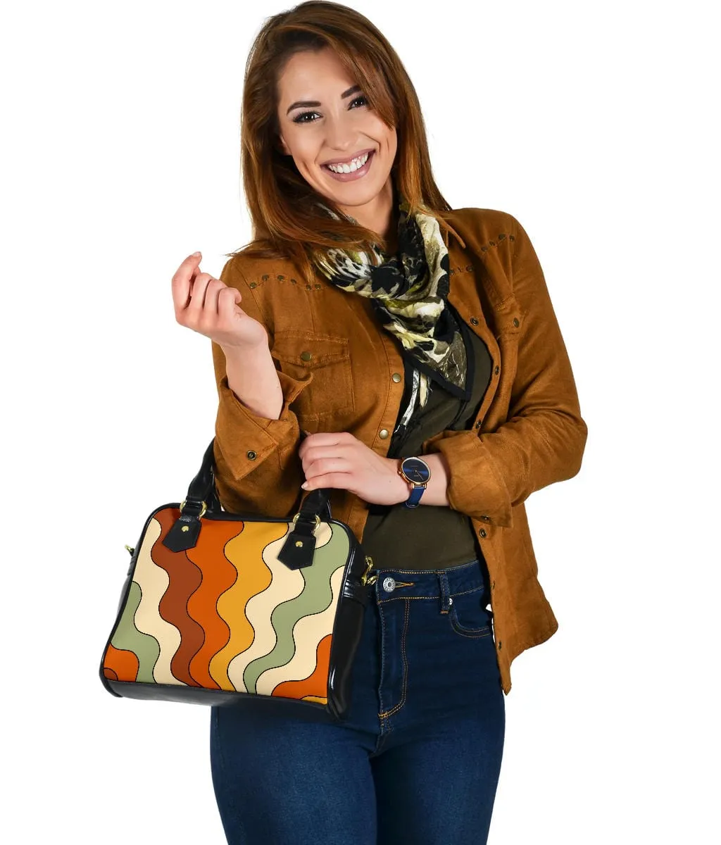 Retro Groovy Vibes | Leather Shoulder Bag