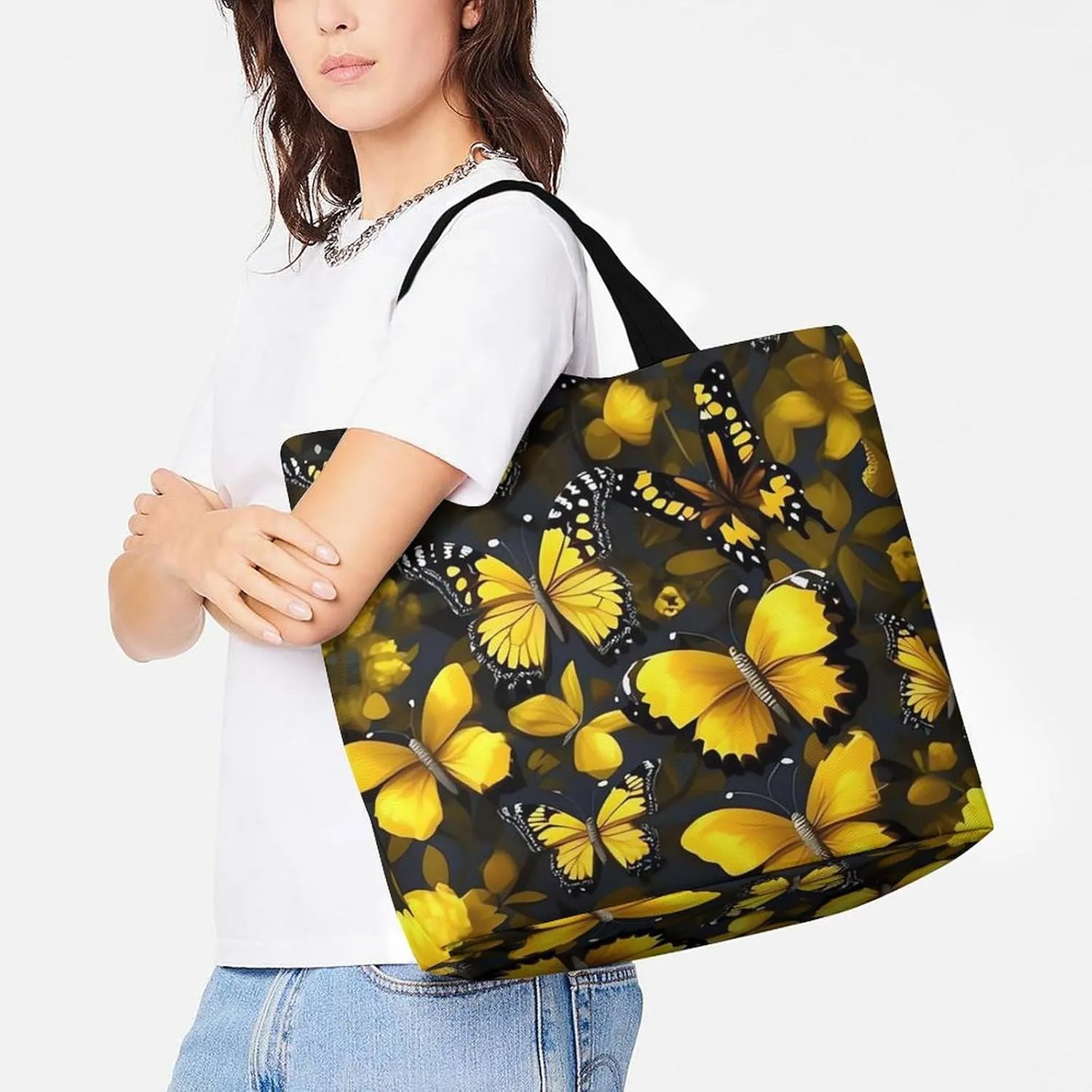 Reusable Shopping Bags World Map Pattern Grocery Bag Foldable Washable Tote Bag