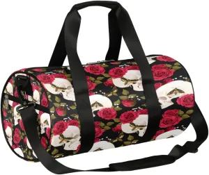 Rose Blossom Butterfly Gym Bag Small Gym Duffel Bags for Men Women Overnight Weekender Bag Lightweight Sport Duffle Bag Carry On Gymbag