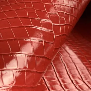 Rouge Croco Print Leather