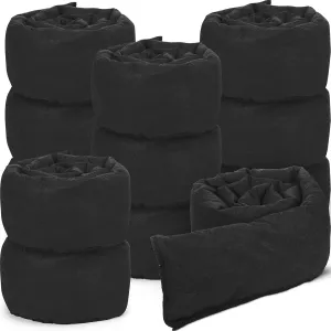 Sabary Water Barrier 5 ft x 6.5 inch Absorbent Flood Barriers Home Sandless Sand Bags for Flooding Reusable Water Absorber Snake for Rain Hurricane Garage Basement Door, Black(12 Pcs)