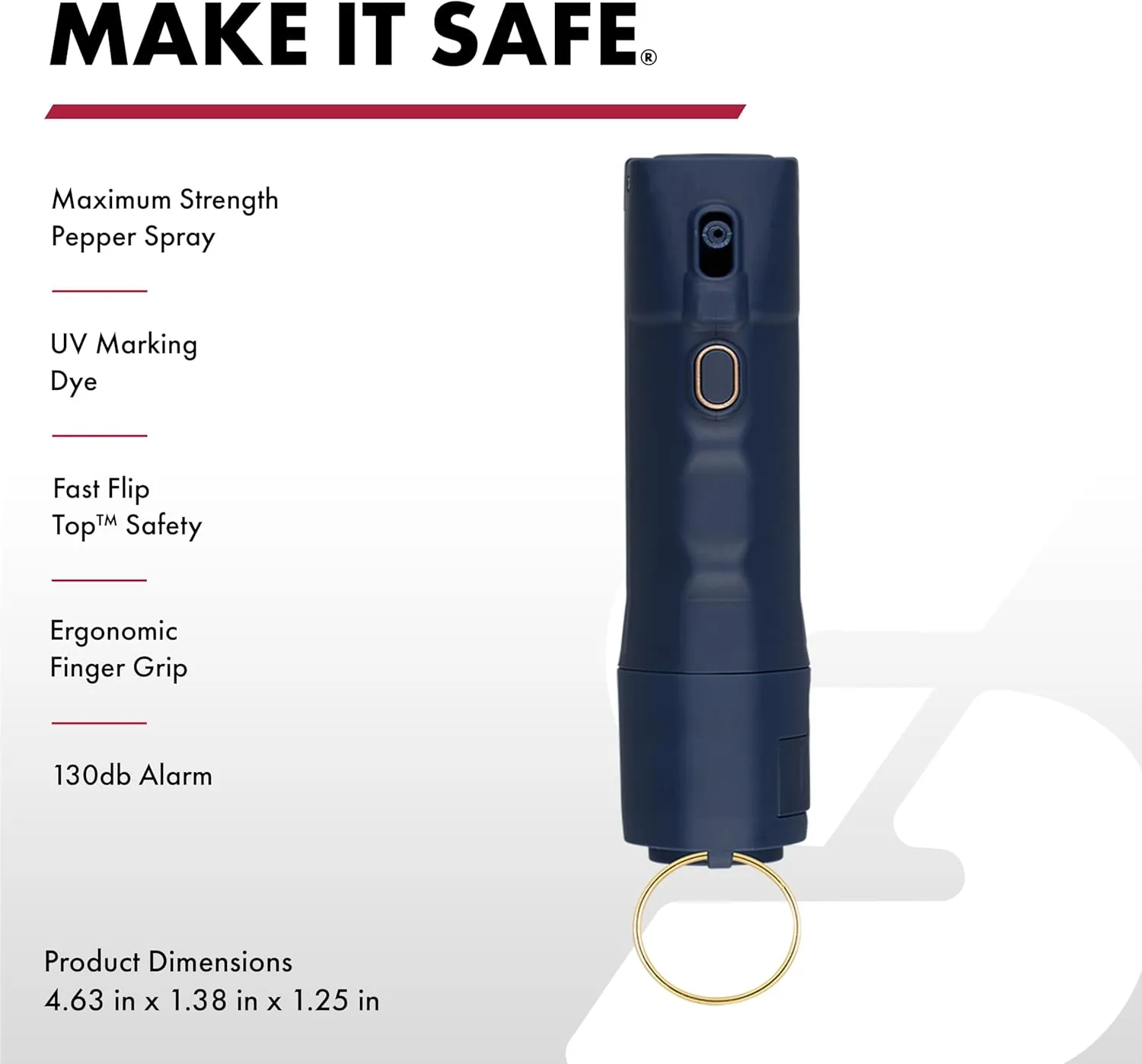 SABRE 2-in-1 Pepper Spray   Personal Alarm, Alert & Defend with One Press or Use Alarm Only, Fast Flip Top Safety with Finger Grip & Tuck-Away Keyring, Maximum Police Strength, UV Marking Dye & 130dB