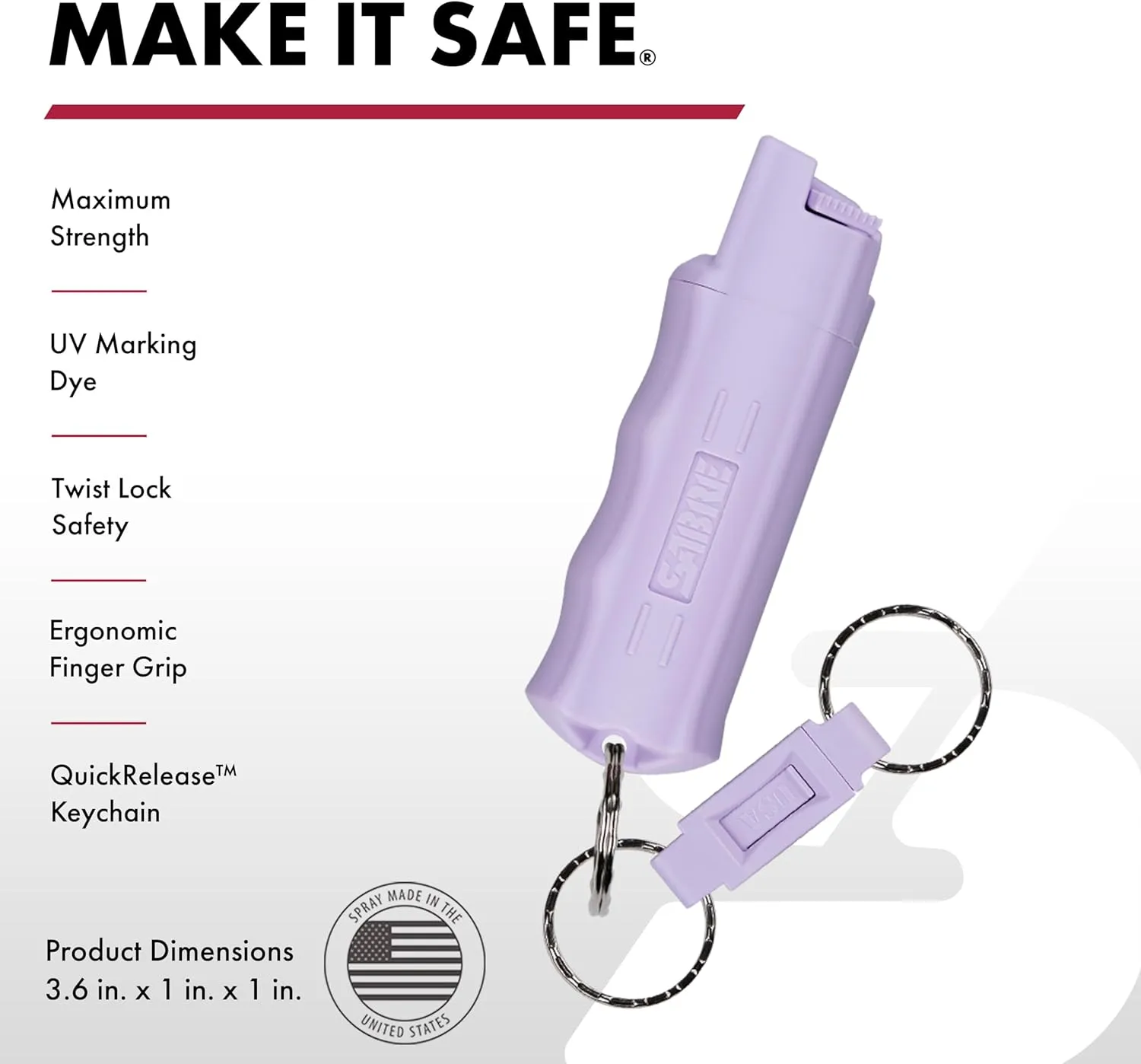 SABRE Pepper Spray, Maximum Police Strength OC Spray, Quick Release Keychain for Easy Carry and Fast Access, Finger Grip for More Accurate and Faster Aim, 0.54 fl oz, Secure and Easy to Use Safety