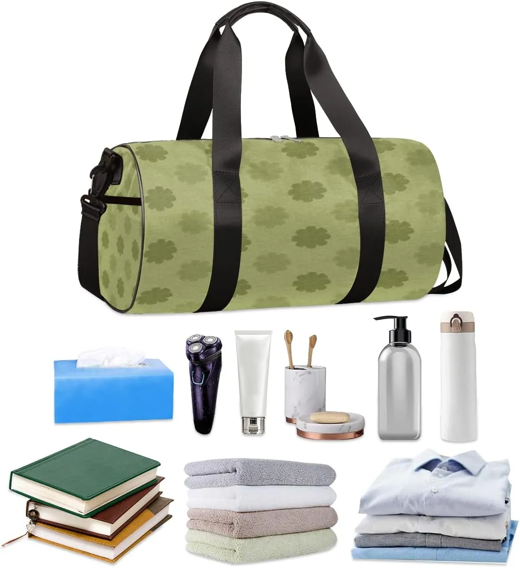 Sage Green Abstract Gym Bag Small Gym Duffel Bags for Men Women Overnight Weekender Workout Bag Lightweight Sport Duffle Bag Carry On Gymbag