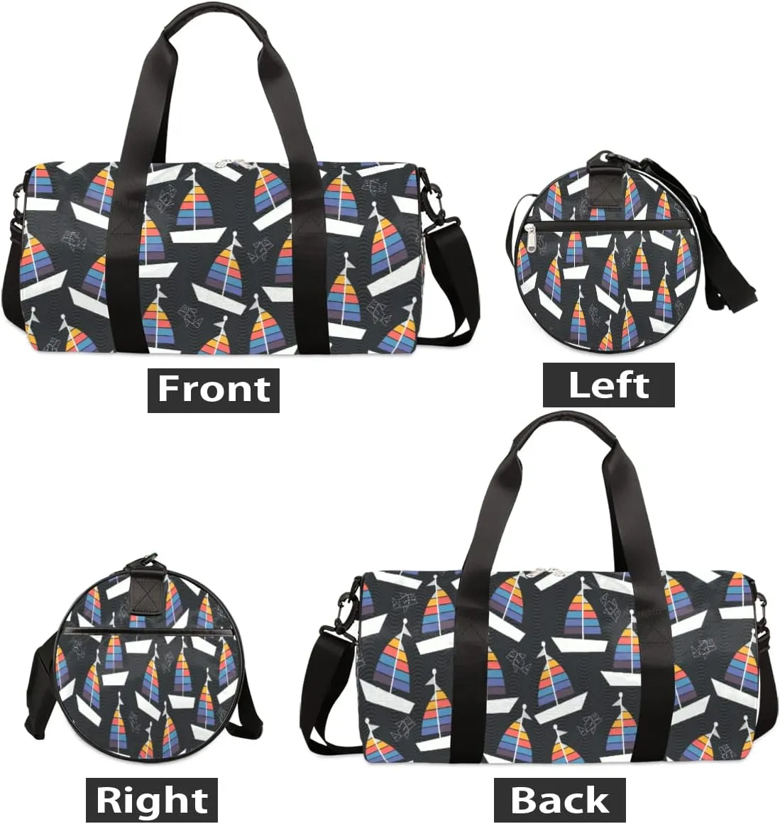 Sailboats Gym Bag Small Gym Duffel Bags for Men Women Wave Overnight Weekender Workout Bag Lightweight Sport Duffle Bag Carry On Gymbag