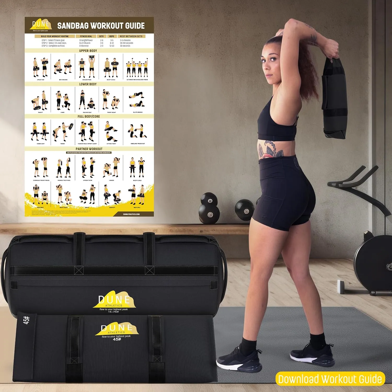 Sandbags for Working Out (Unfilled) - Enhance Your Fitness with Our Workout Sandbag, Versatile & Durable Sand Bags for Weight Training | 10-50 lbs & 15-75 lbs - Sandbags for Fitness Guide Included