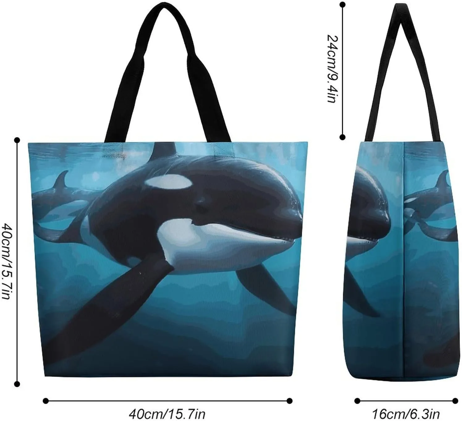 Sea Animals Stingrays Tote Bag for Women Reusable Grocery Shoulder Bag Shopping Bags for Travel, Groceries