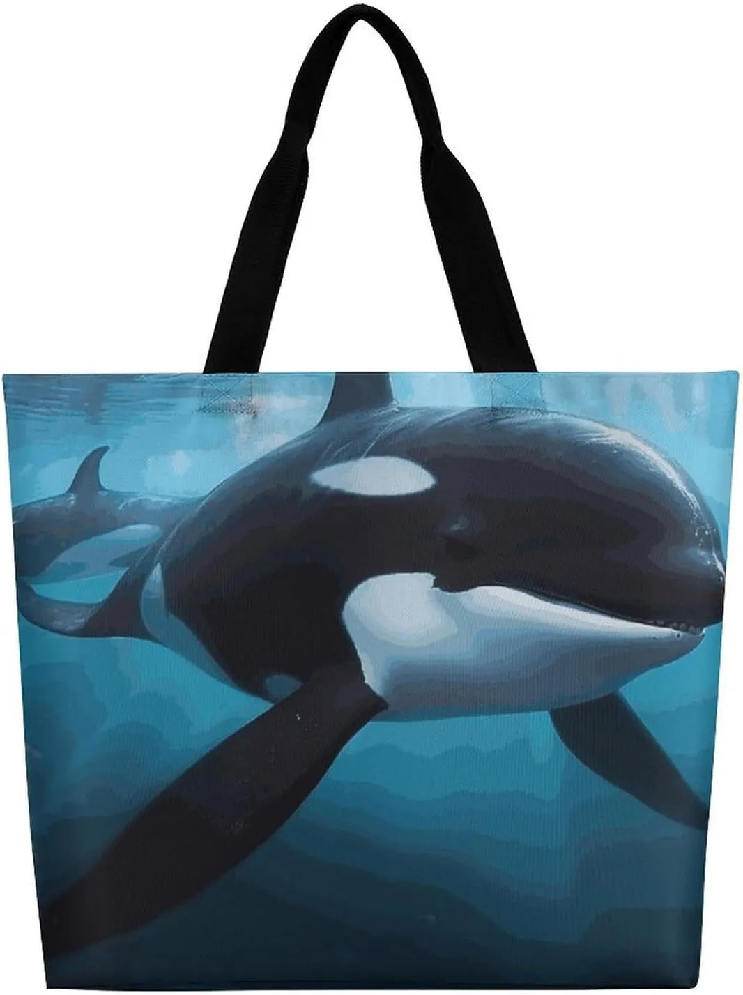 Sea Animals Stingrays Tote Bag for Women Reusable Grocery Shoulder Bag Shopping Bags for Travel, Groceries