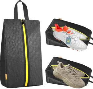 SelfTek Smell Proof Shoe Bags for Travel - Odor-Absorbing Cleat Bags for Sports, Water-Resistant Travel Shoe Organizer with Active Carbon Fabric, Lightweight Shoe Storage for Gym, G-olf, Cleats