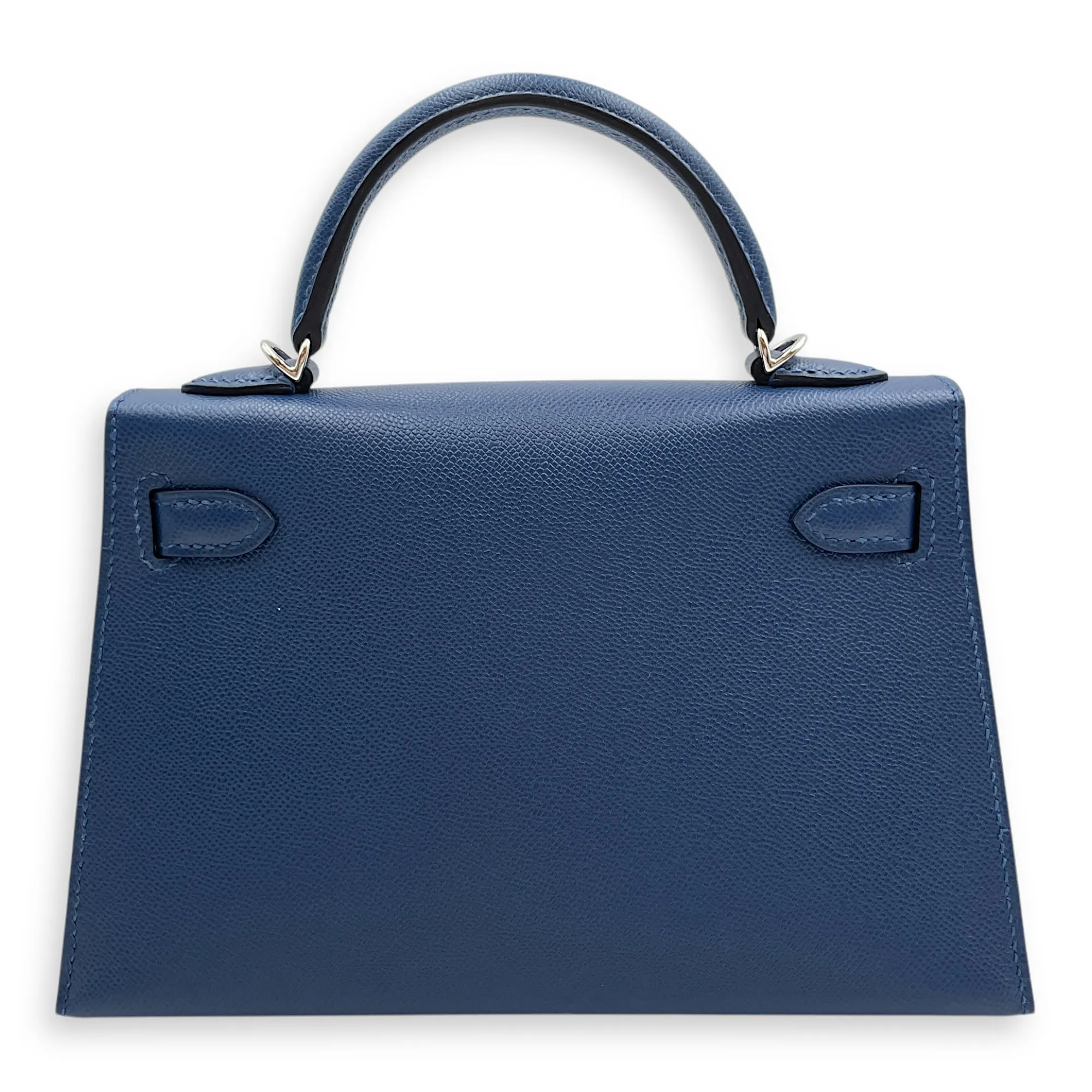 Sellier Kelly 20 Blue Tie in Madame, Palladium hardware