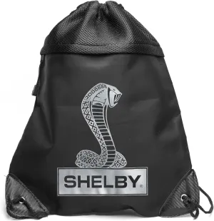 Shelby Snake Logo Drawstring Bag | Micro Fiber Front | Tri Mesh Back | Measures 14 3/4 Inches Wide x 18 1/2 Inches High