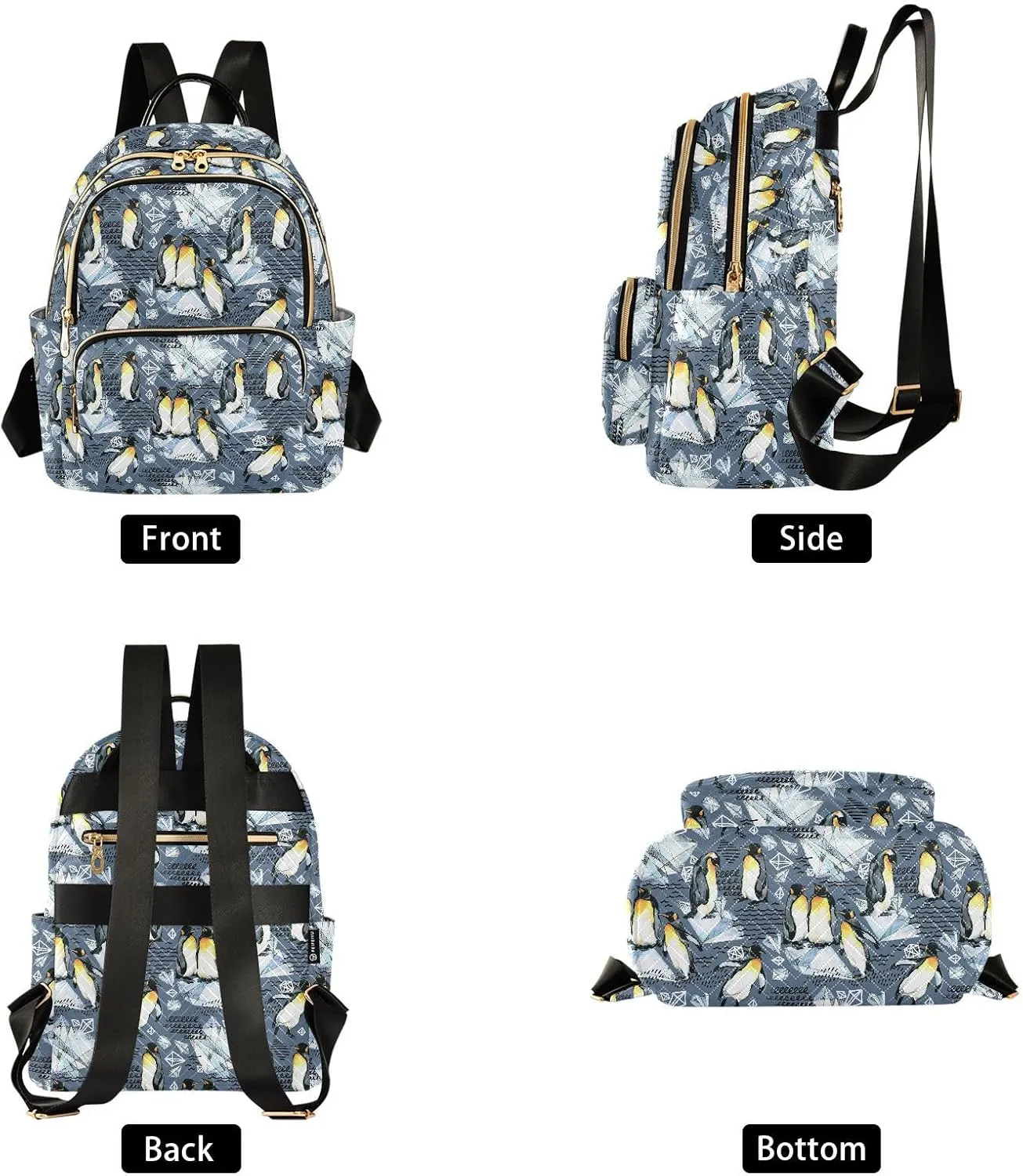 Shoulder Bags Emperor Penguin for Women's Lightweight Fashion Handbag Quilted Backpack Casual Ladies Travel Work Bags S